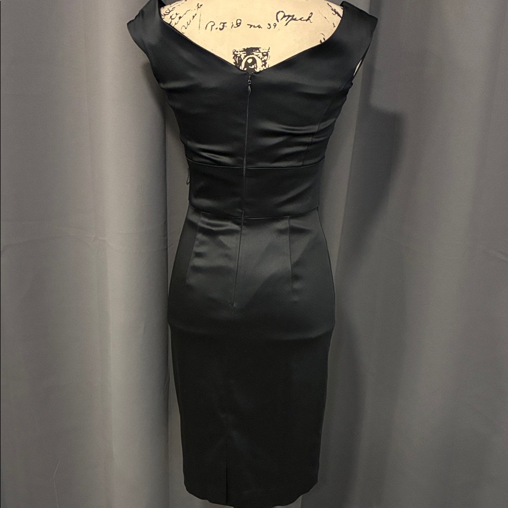 White House Black Market Black Satin Midi Dress - Picture 4 of 10